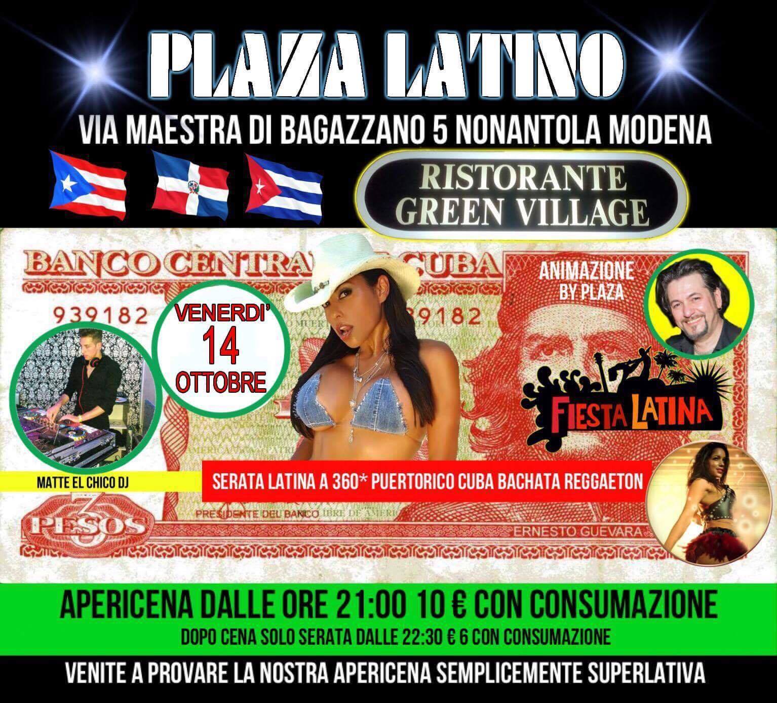 ★ PLAZA Latino ★ Venerdì salsero al "Green Village"