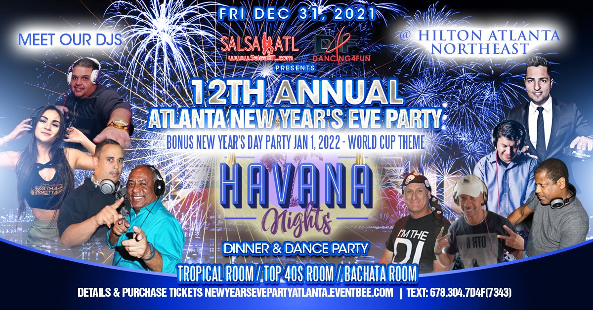 Atlanta New Year's Eve Havana Nights Dinner & Dance Party (Bonus New Years Day Party Jan 1st)