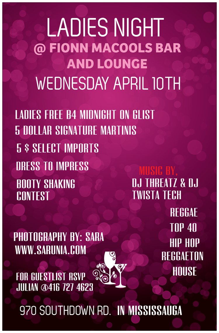 LADIES NIGHT @ FIONN MACOOLS