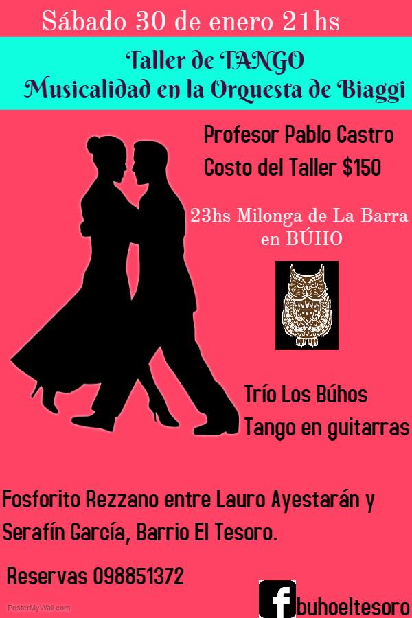 Taller de Tango: Musicalidad en Biaggi, Sábado 30 en BÚHO