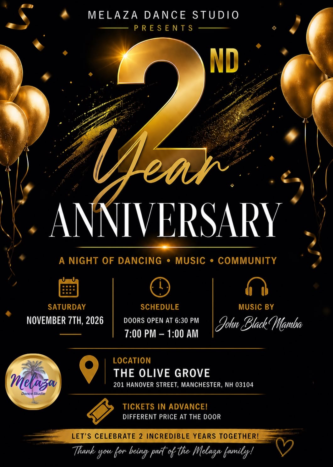 Melaza Dance Studio 2 Year Anniversary
