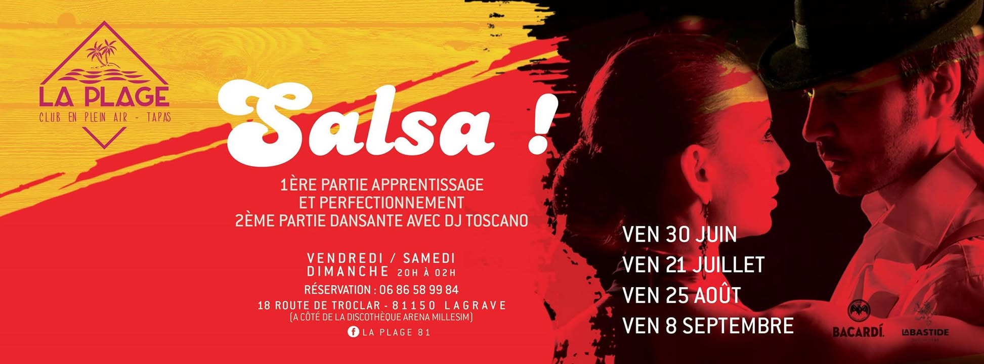 Soirée Salsa à La Plage by DJ Toscano & initiations avec Arlenté