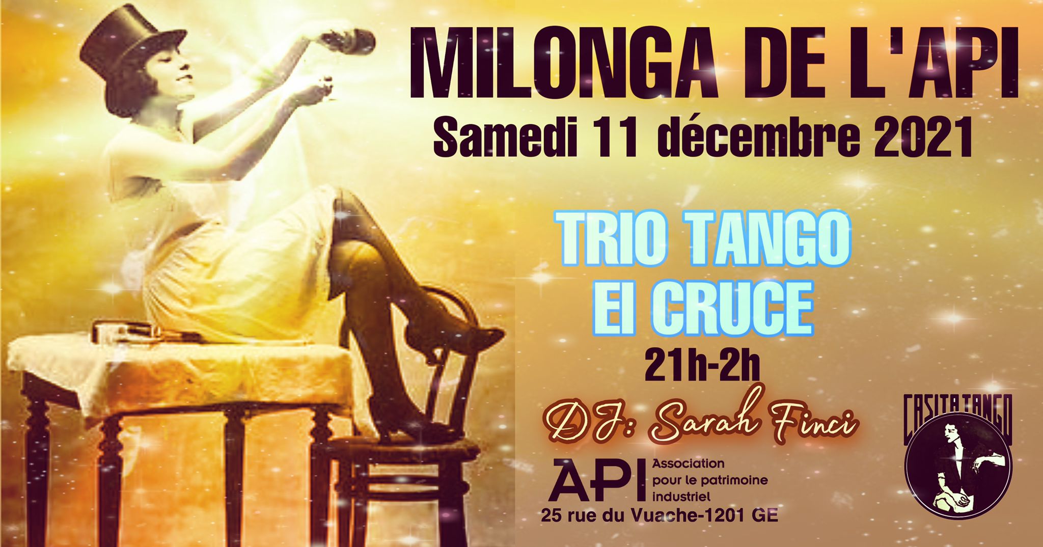 Milonga de l'API avec le Trio El Cruce à L'API avec DJ Sarah Finci