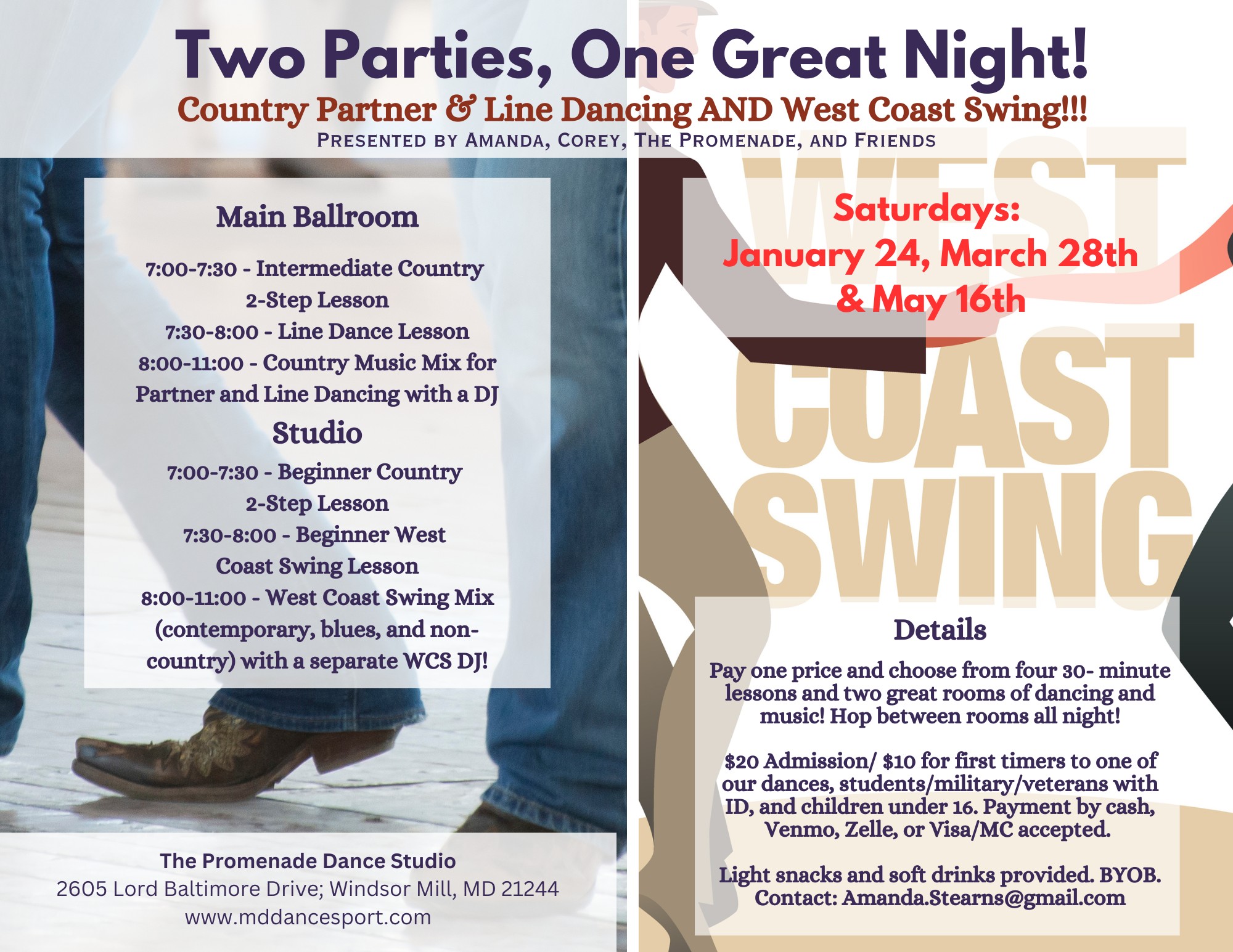 Baltimore's Country, Line & West Coast Swing Night at The Promenade