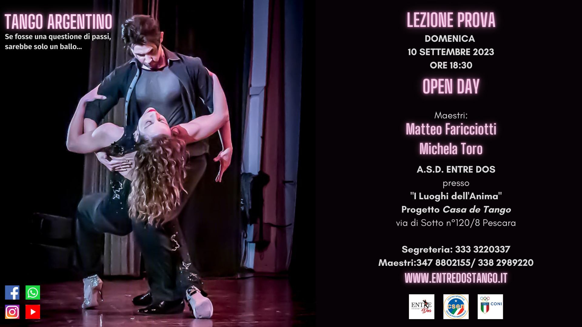 OPEN DAY ENTRE DOS- Lezione Prova Tango Argentino