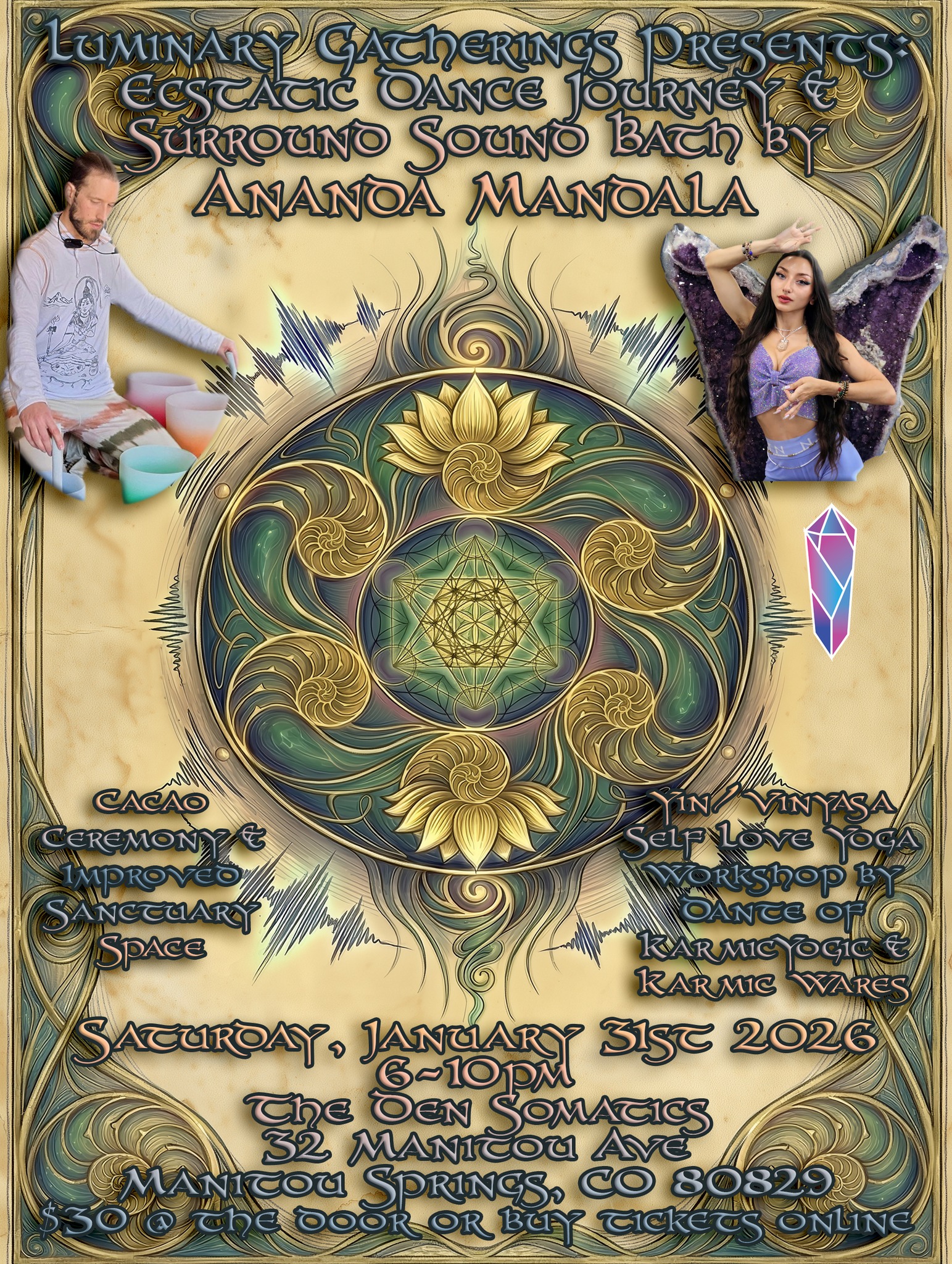 π Luminary Gatherings Presents: Lakshmi's Flow: Ecstatic Dance Journey & 360ΒΊ Sound Bath by Ananda