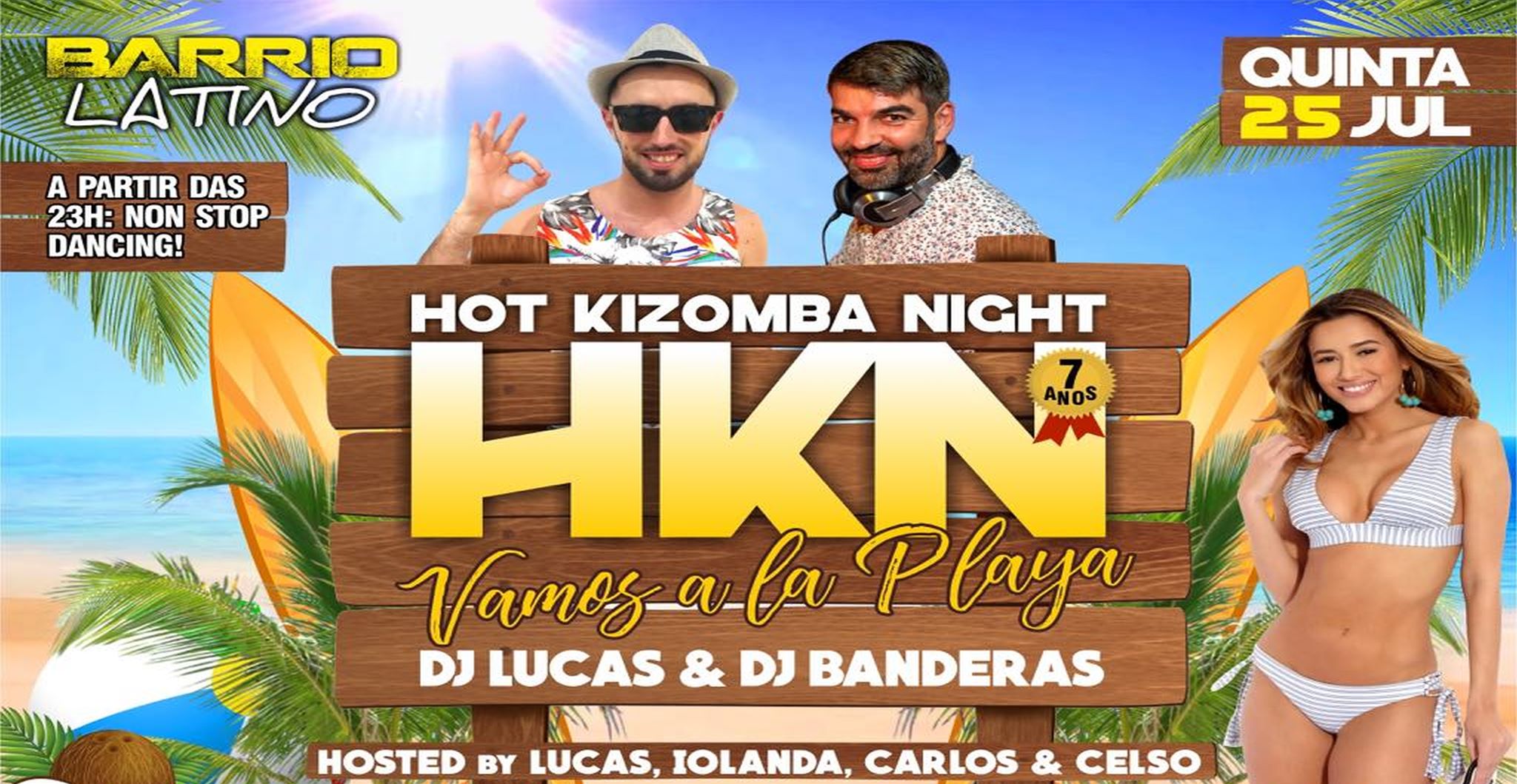 Hot Kizomba Night Vamos a la Playa - 25 Julho Barrio Latino