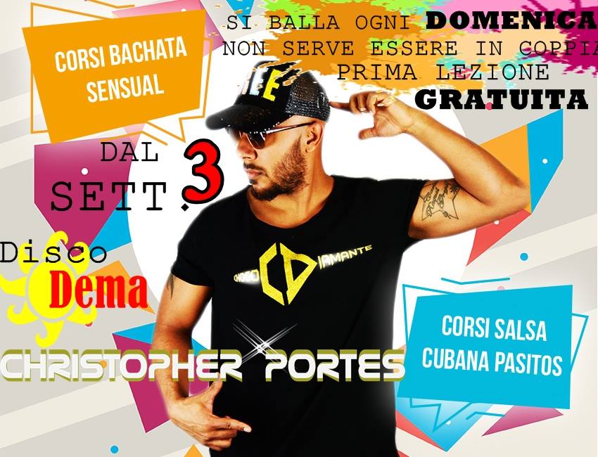 Corsi Bachata Sensual y Salsa by CHRIS dal 3 SETT. ogni Domenica