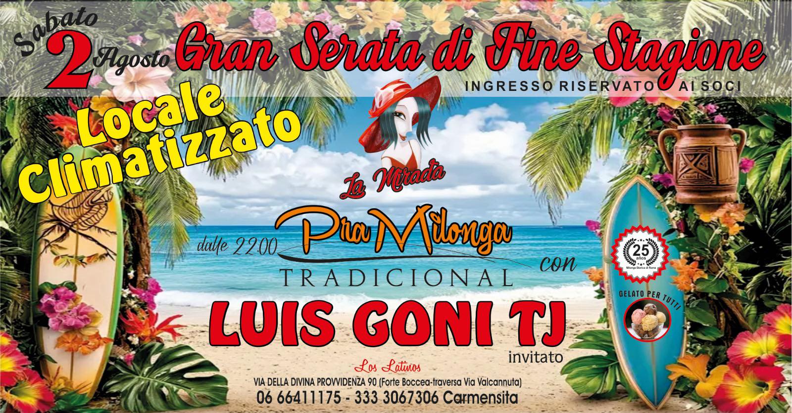 Ultima ‘noche’ della stagione con la musica del músicalizador Luis Goñi 🇦🇷🇦🇷