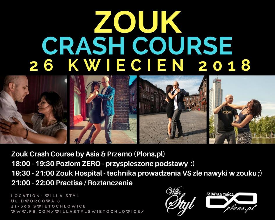 Zouk Crash Course - czwartek 26 kwiecień Willa Styl