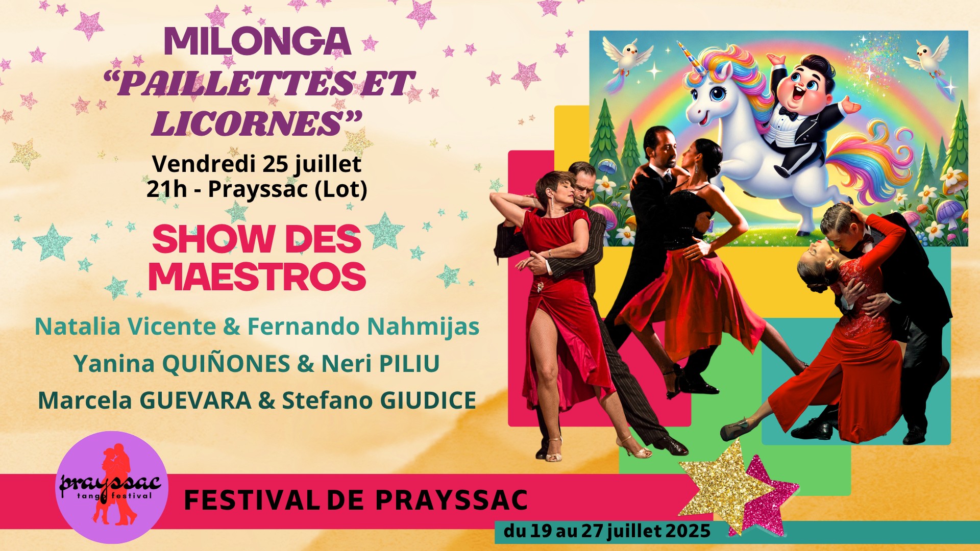 Milonga "Paillettes et licornes" 🦄✨️ Show des Maestros du festival