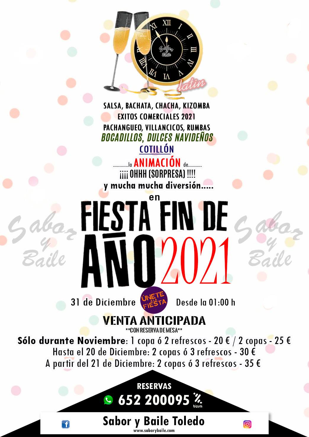 Fiesta Fin de Año 2021 en Sabor y Baile Toledo