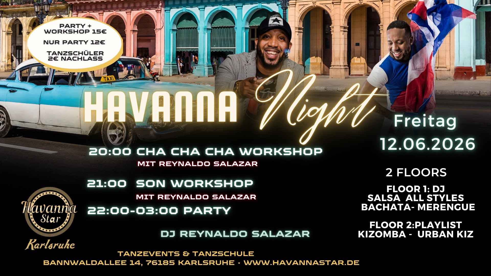 Latinparty mit Cha Cha Cha & Son Workshops - mit Kizombafloor