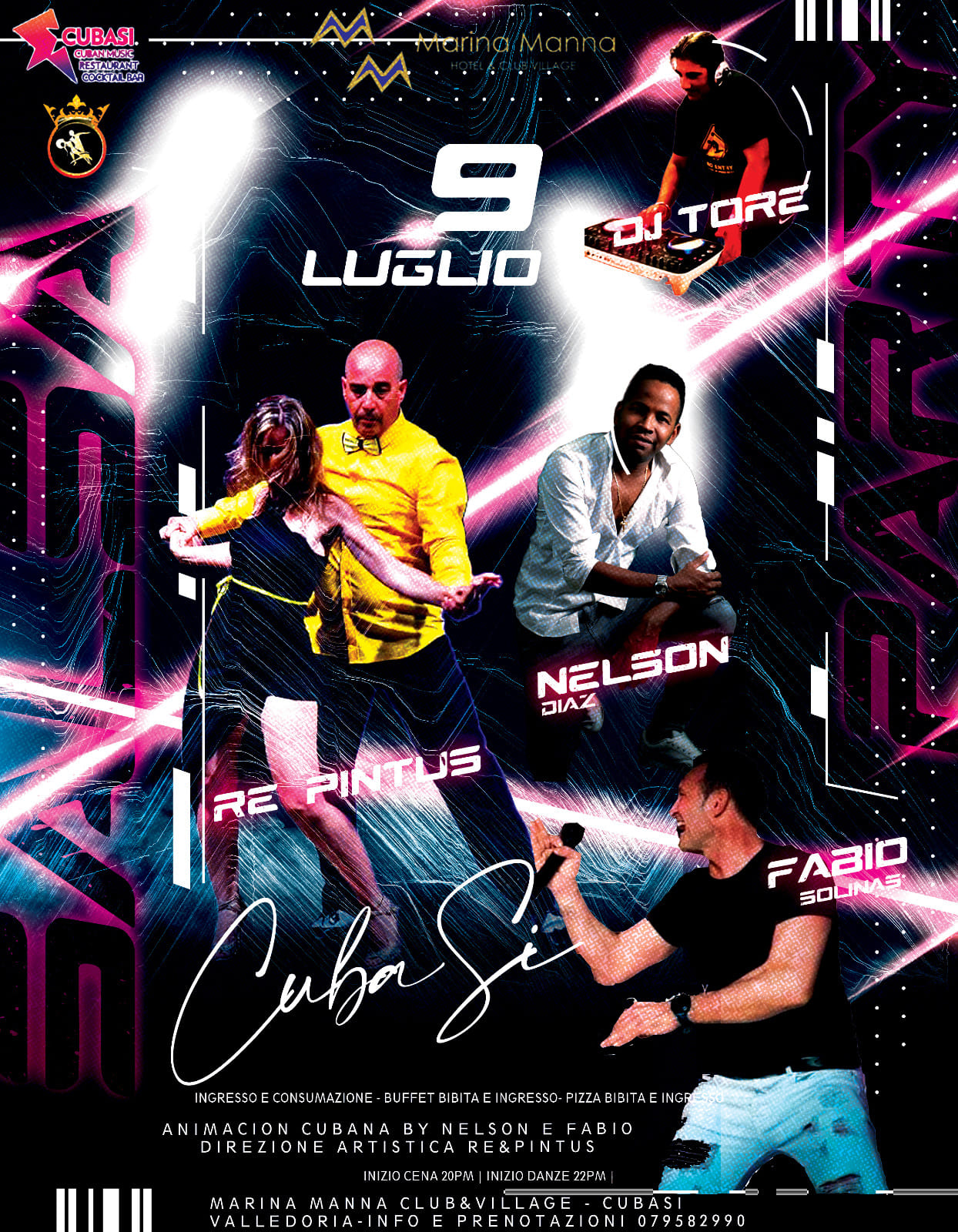 Sab. 09lug22: DanceBomb con Salsa Party & Cuban Show con Nelson Diaz, Fabio e Re & Pintus