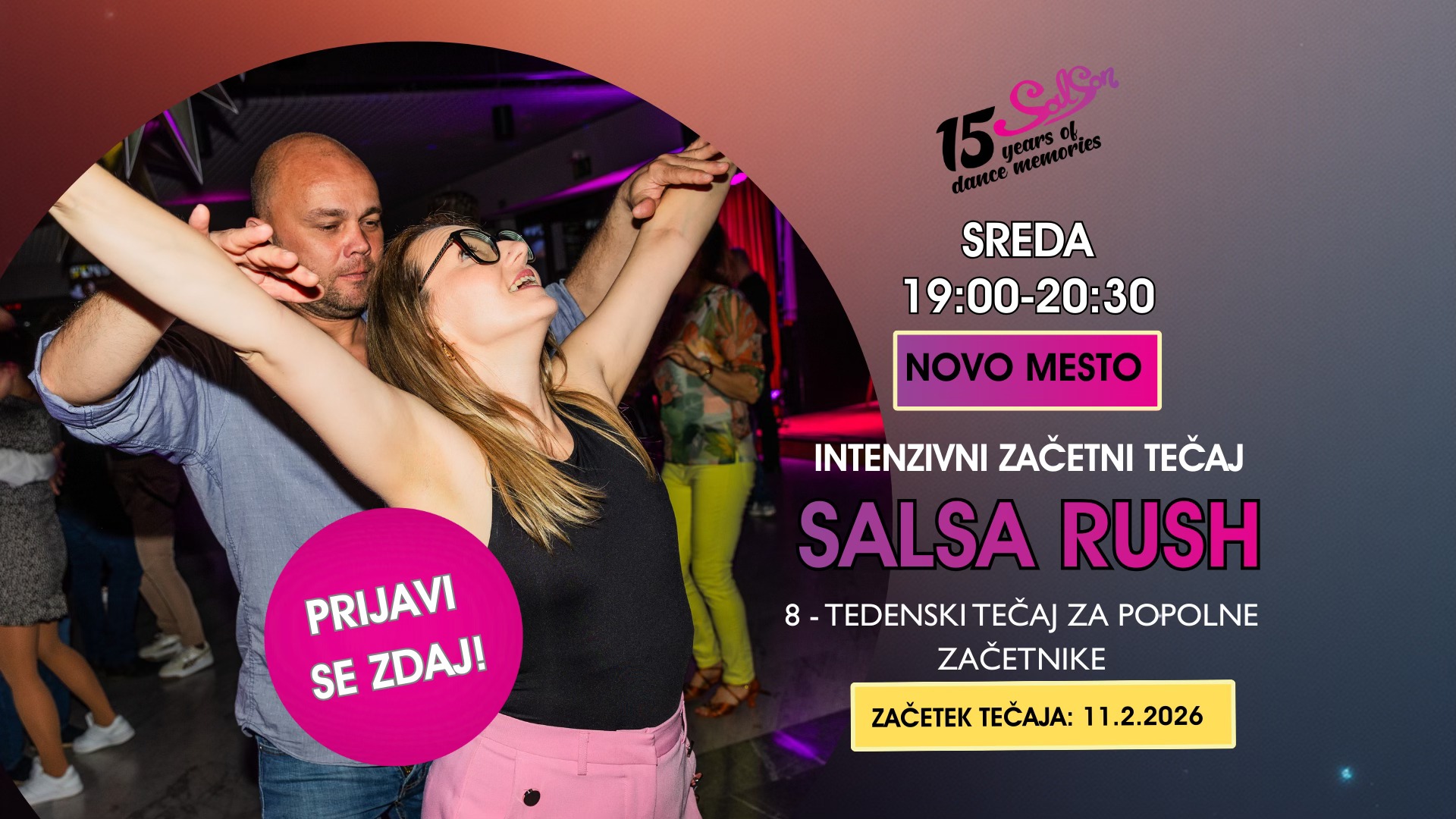 SALSA RUSH-zaฤetni teฤaj salse & bachate - NOVO MESTO