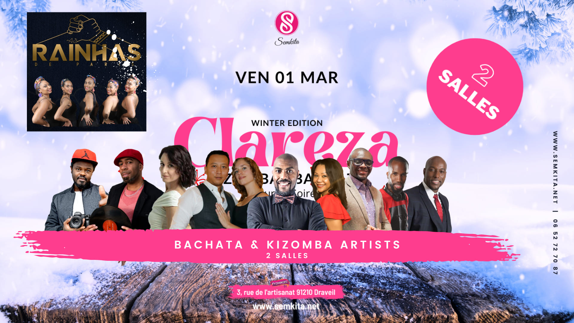 Soirée Clareza (2 Salles) 🩷🩷 Saison 5. Winter Edition. Atelier des RAINHAS DE PARIS