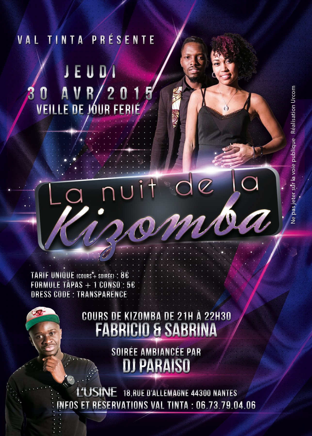 La nuit de la kizomba à Nantes 30 avril veille de jour férié à l'Usine!