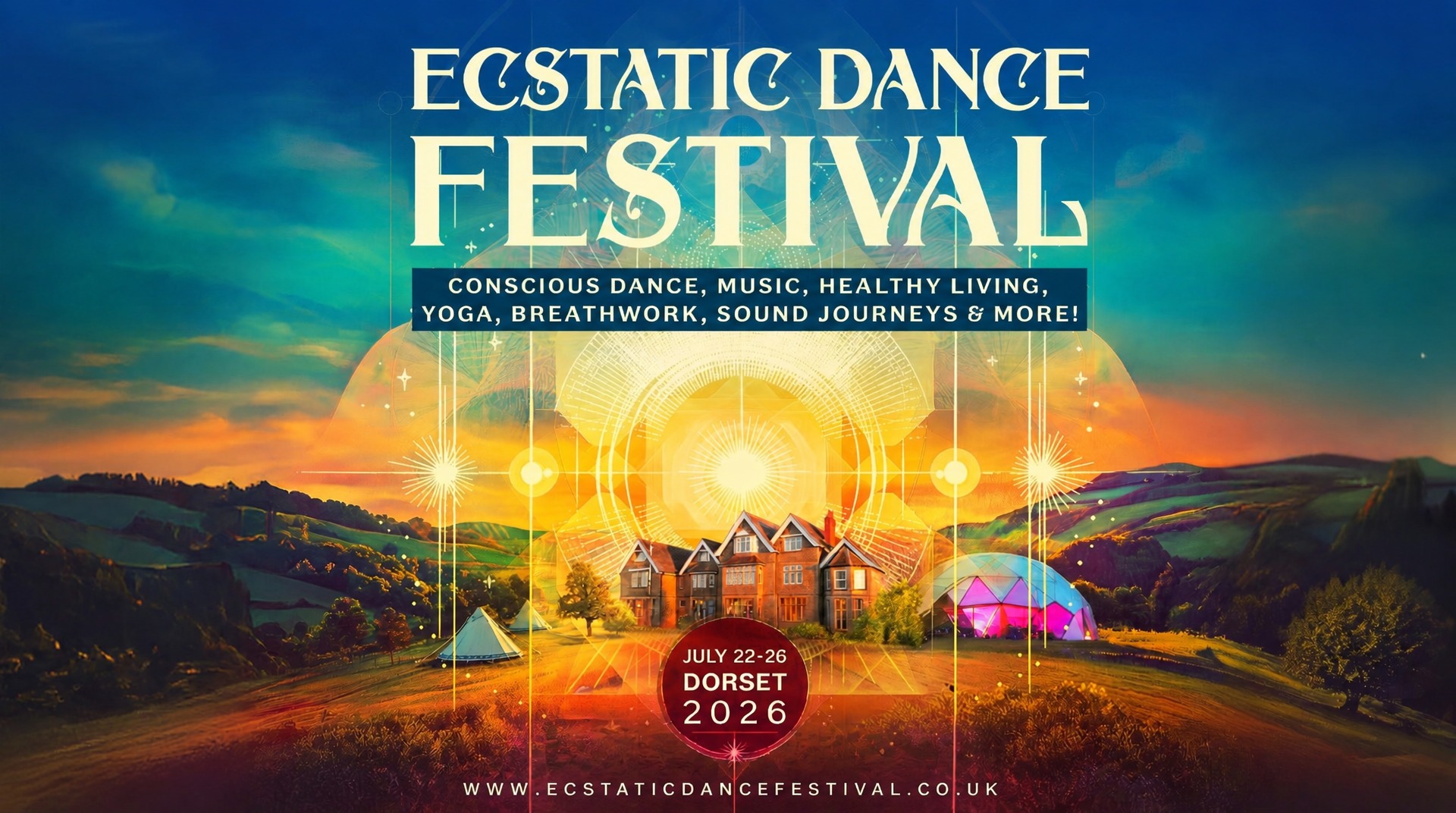 Ecstatic Dance Festival UK 2026 - Ecstatic Dance, Cacao Ceremonies, Live Music, Gongs Baths & More!