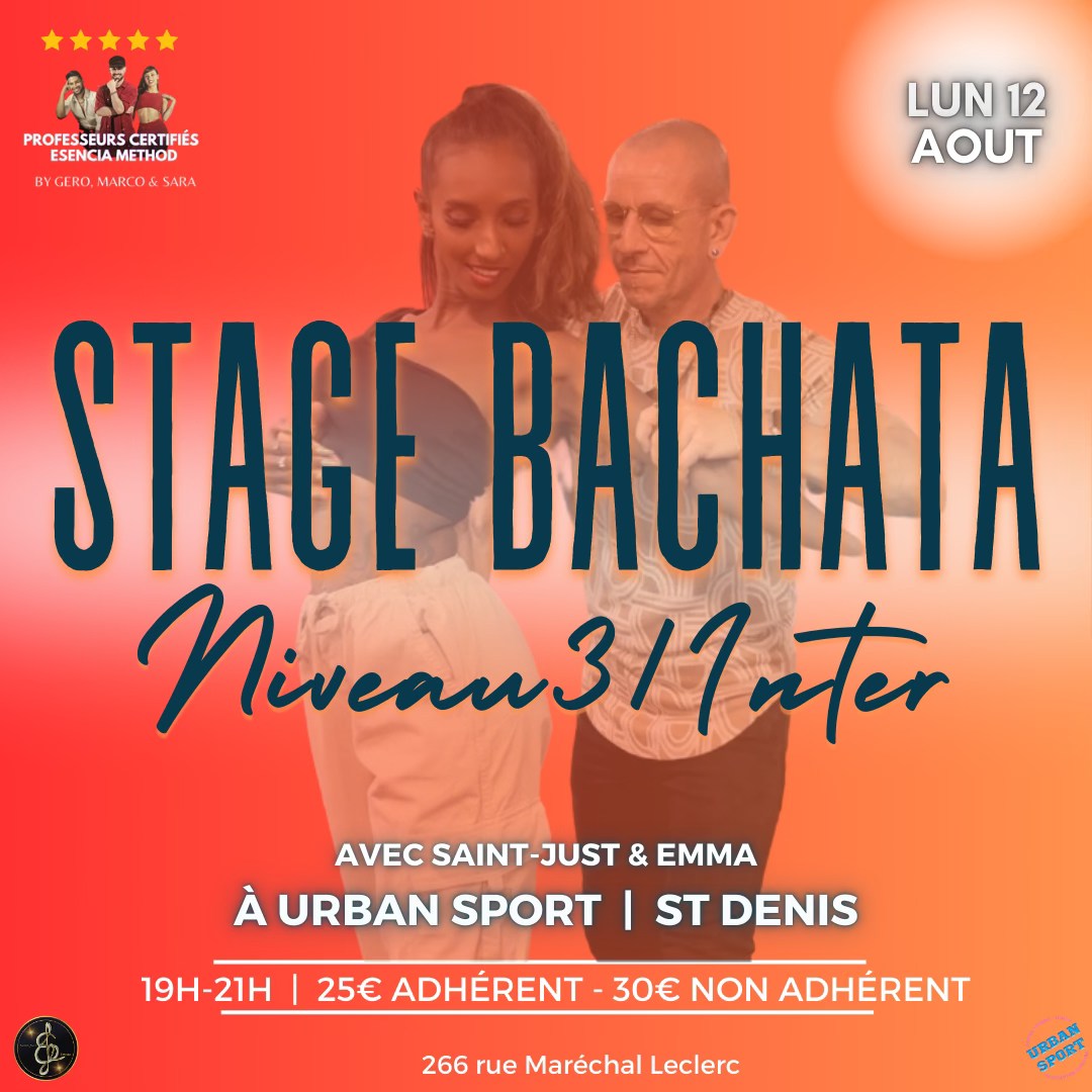 BACHATA - Stage + Pratique (Niveau 3 Intermédiaire)