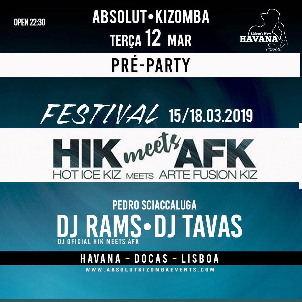 Terças Absolut Kizomba at Havana - Pré-party HIK meets AFK