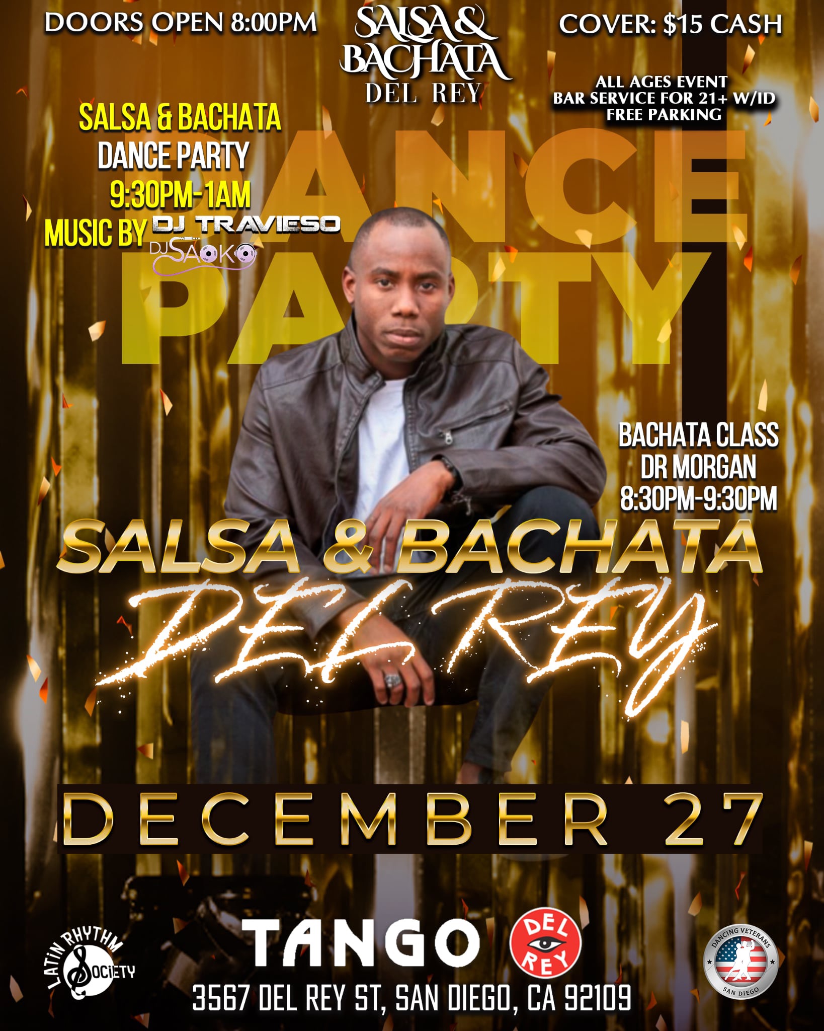 Salsa & Bachata Del Rey Saturday DEC 27th