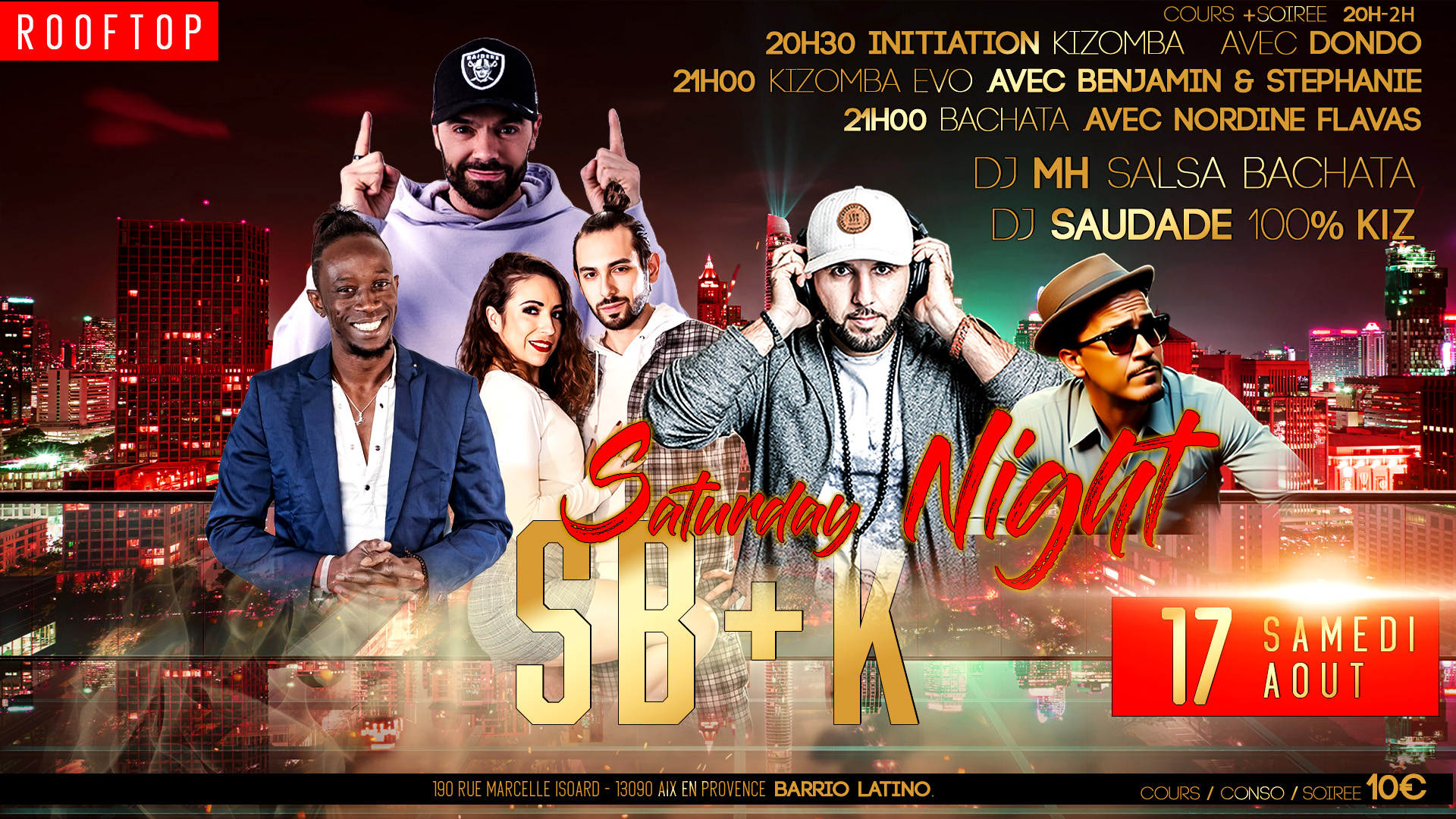 Saturday Night Bachata Salsa vs KIz - SAMEDI 17 AOUT