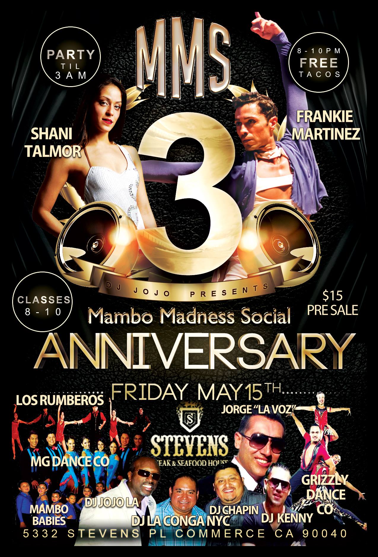 3RD YEAR ANNIVERSARY OF THE MAMBO MADNESS SOCIAL FRIDAY MAY 15, 2015