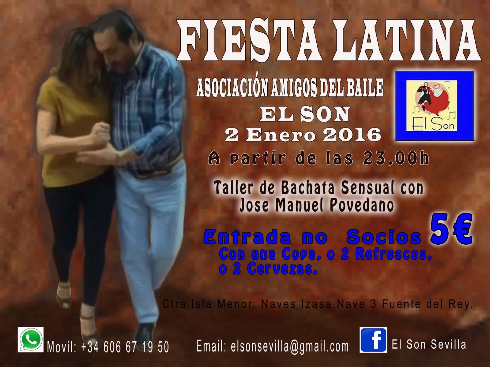 FIESTA LATINA CON TALLER DE BACHATA SENSUAL