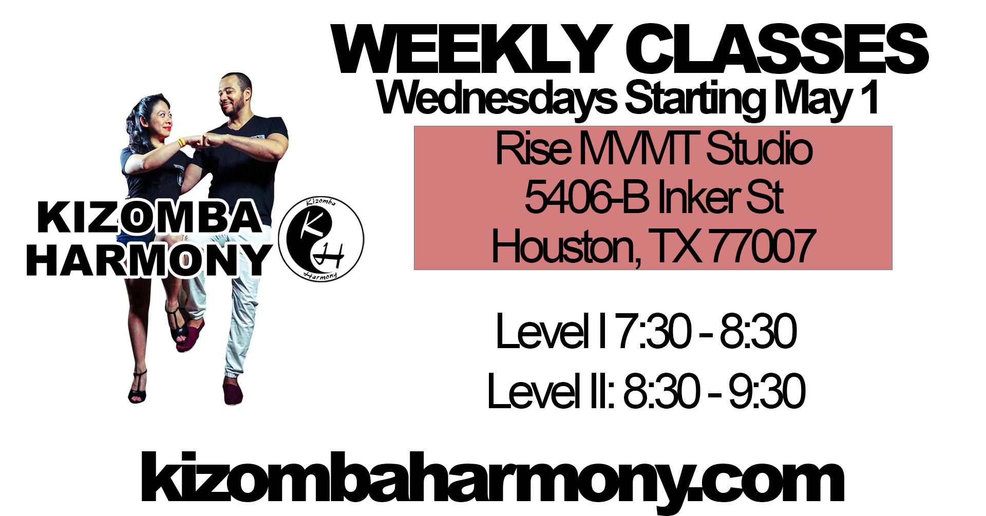 Kizomba Harmony Weekly Classes - May 2024 (8 Week Cycle)