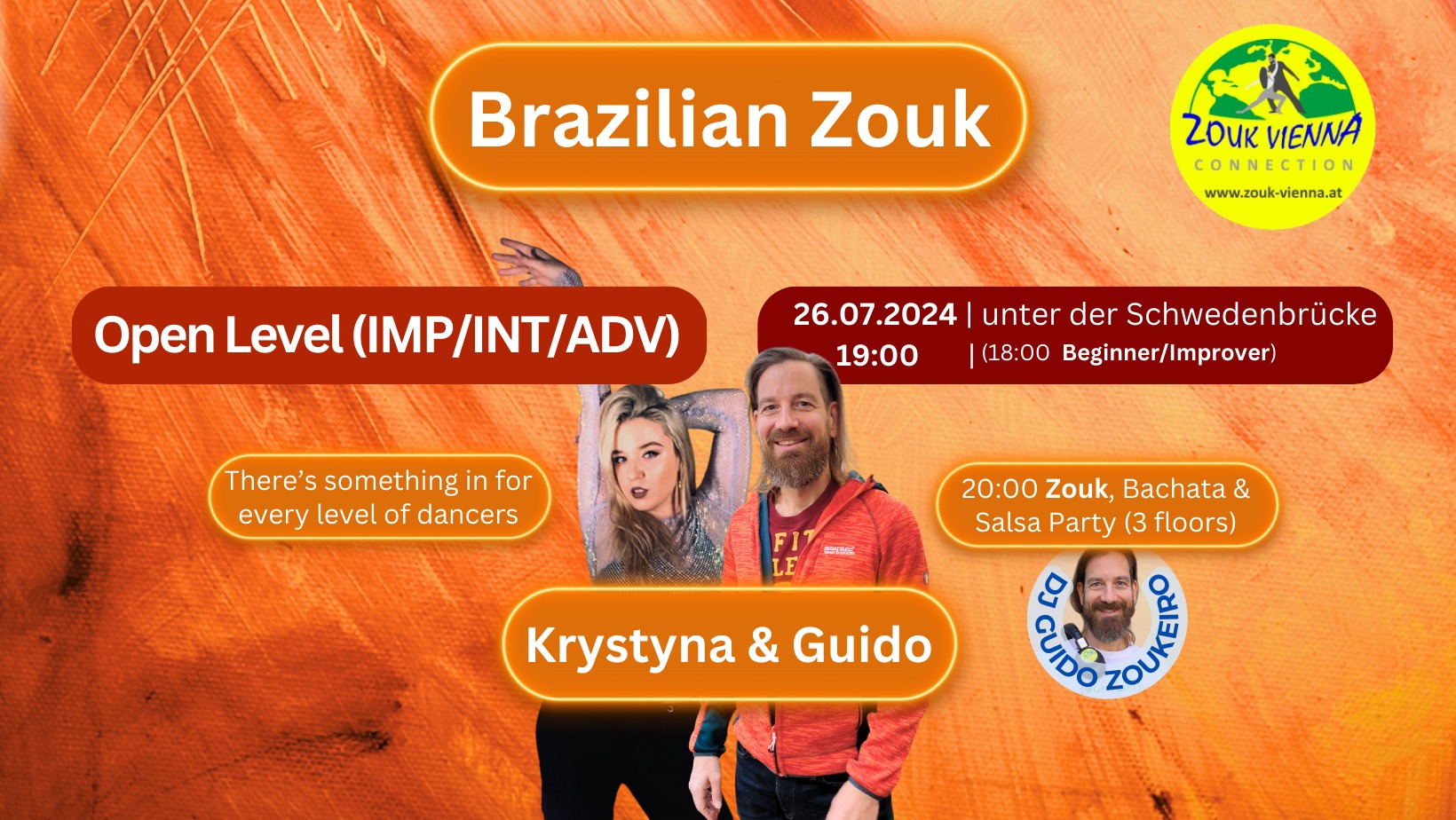 Brazilian Zouk Open Level Class + Party (3 floors)
