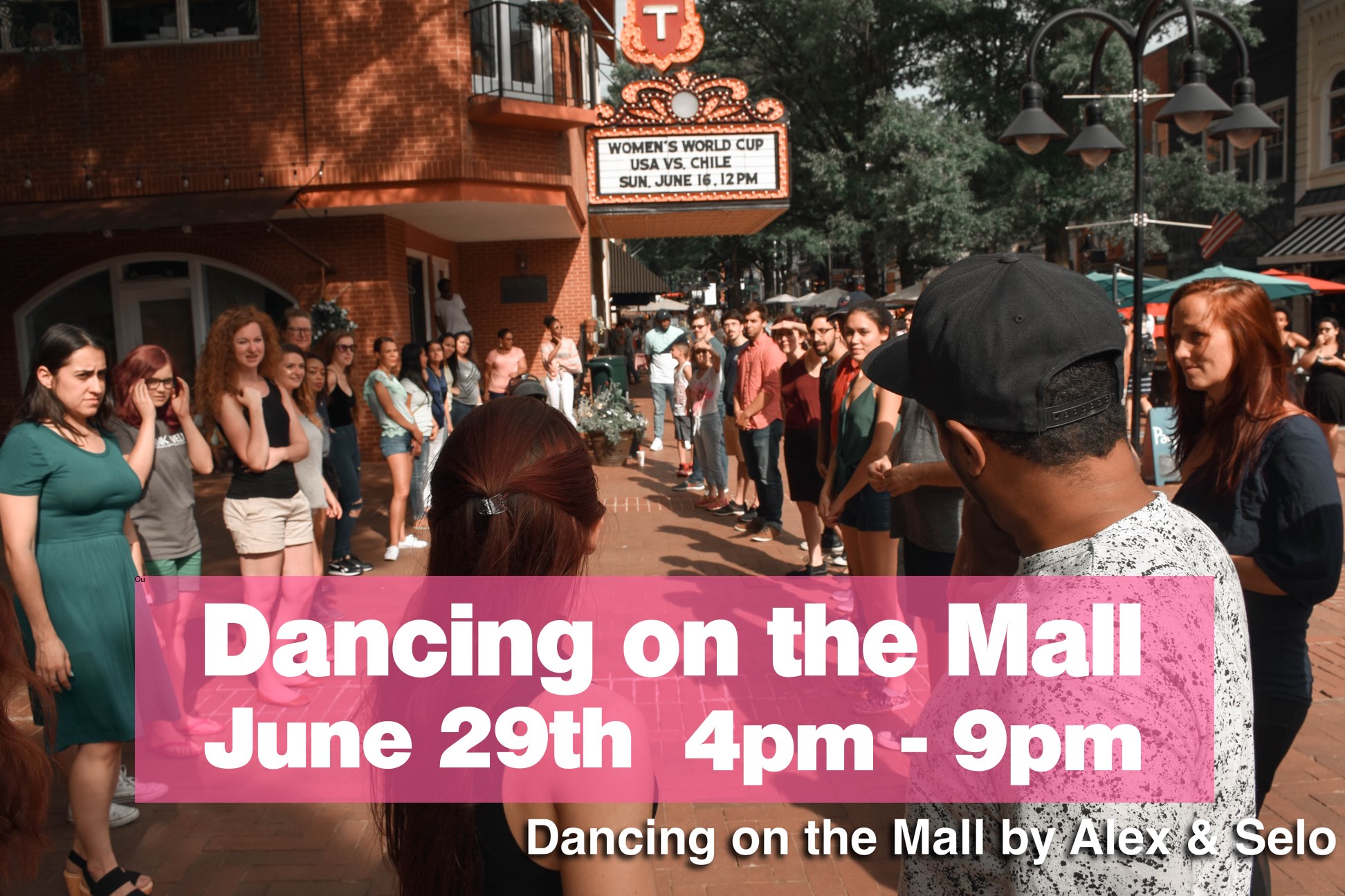 Outdoor Dancing on the Charlottesville Mall 6 29 19