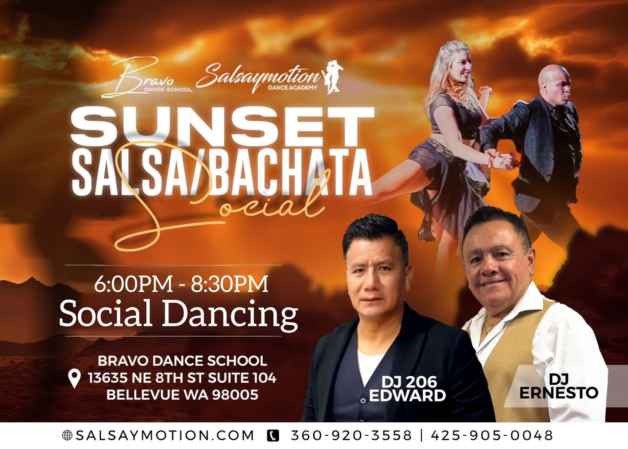 Sunday Sunset Latin Social: *Salsa *Bachata *DJ Ernesto & 206