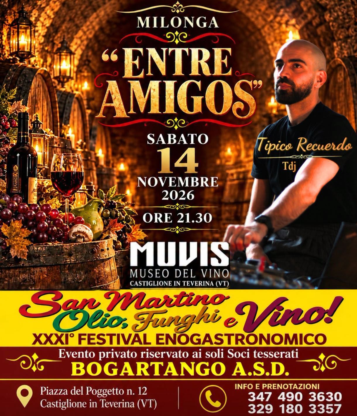 "MILONGA ENTRE AMIGOS!" Piazza del Poggetto 12 - Castiglione in Teverina VT