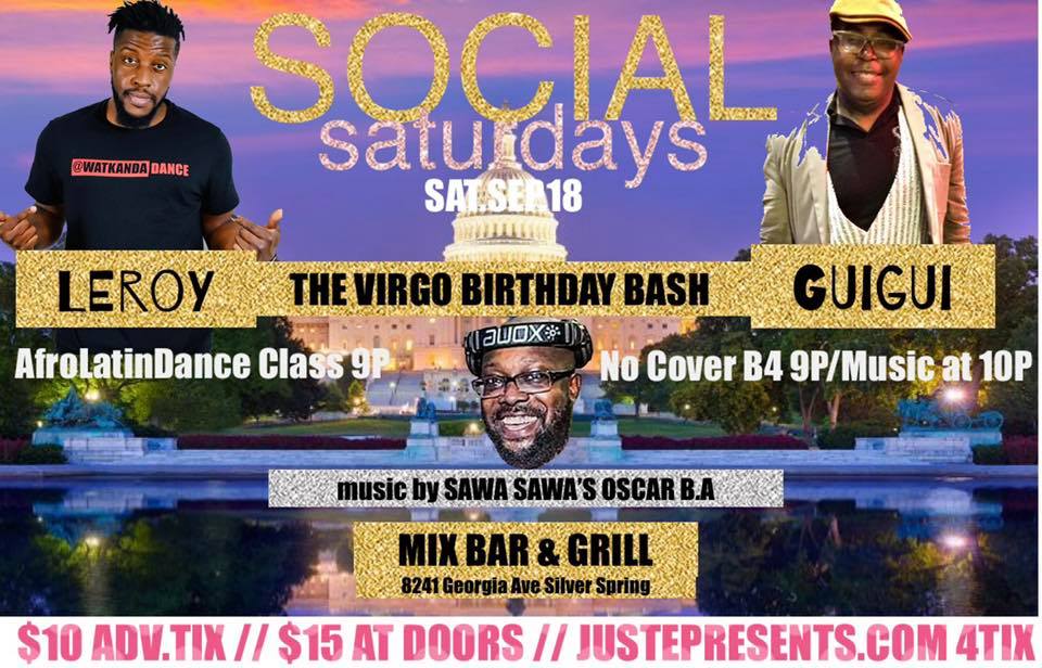 Saturday is “The Ultimate Dance Social” OSCAR B.A & VIRGO BASH