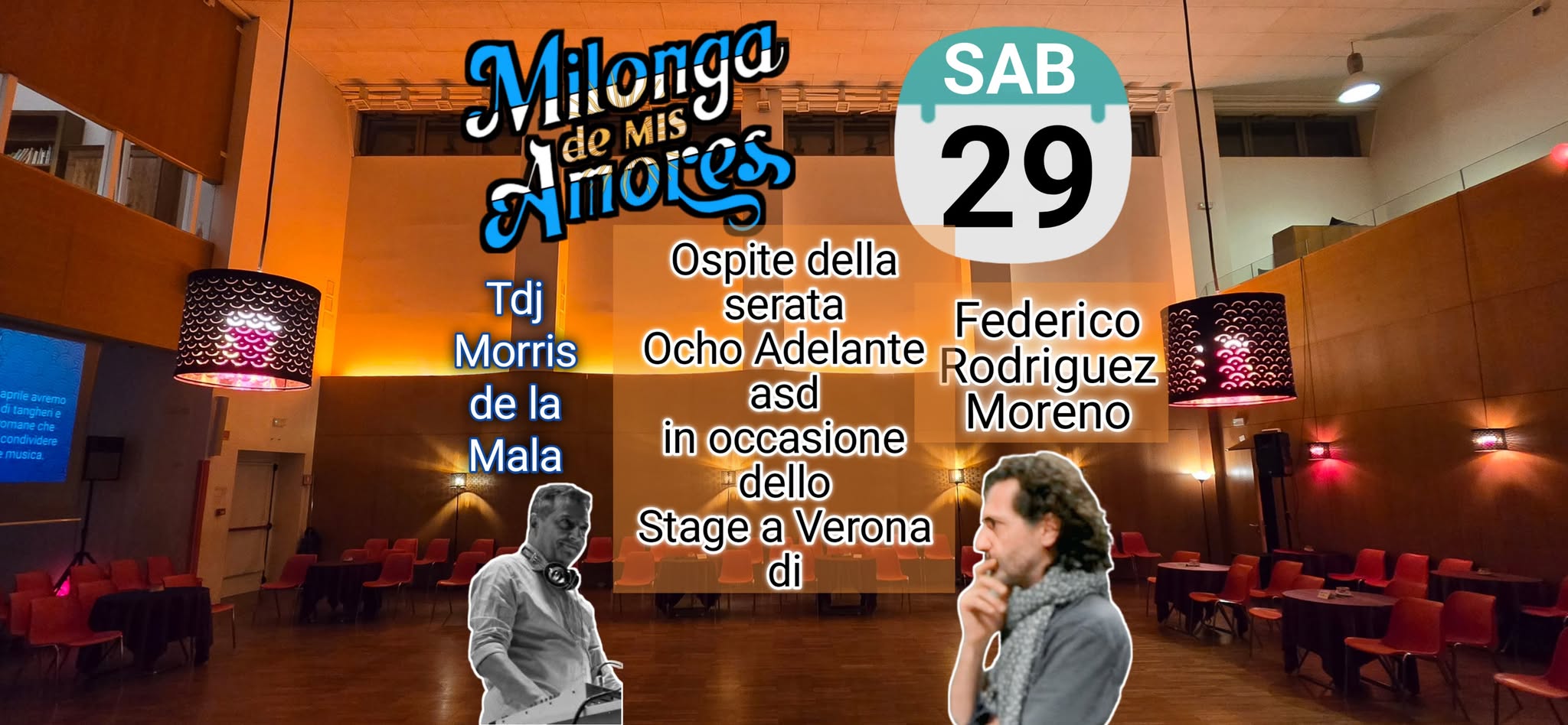 Milonga de mis amores promozione. Ospite Ocho adelante con F.R. Moreno