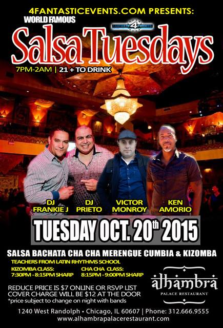 World Famous Salsa Tuesday @ Alhambra - DJ Frankie J. & More!
