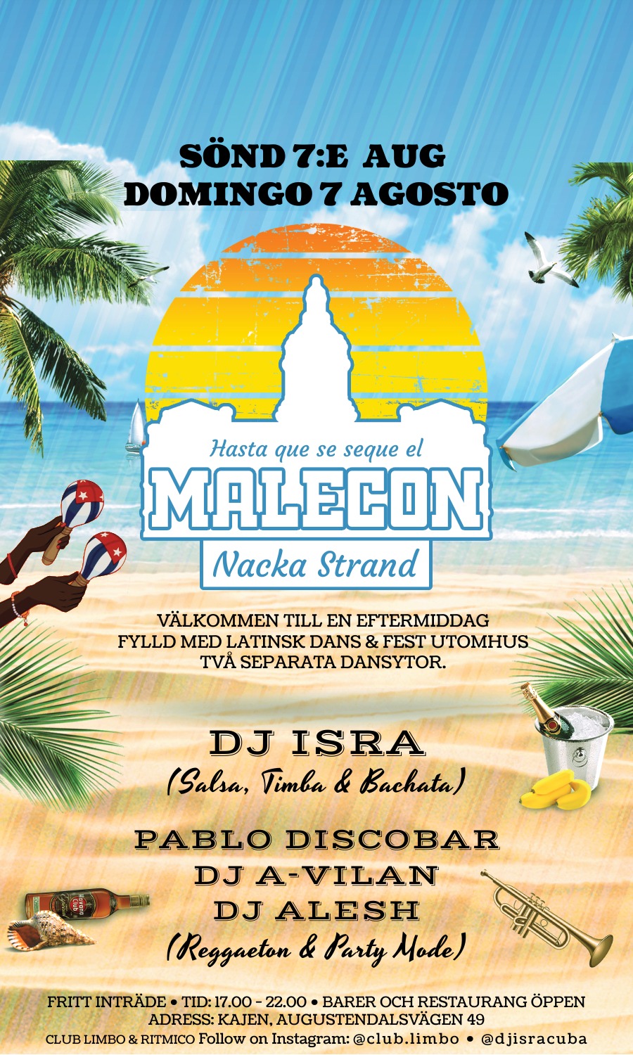 EL MALECON • LATIN FIESTA VID NACKA STRAND • SALSA x BACHATA x REGGAETON