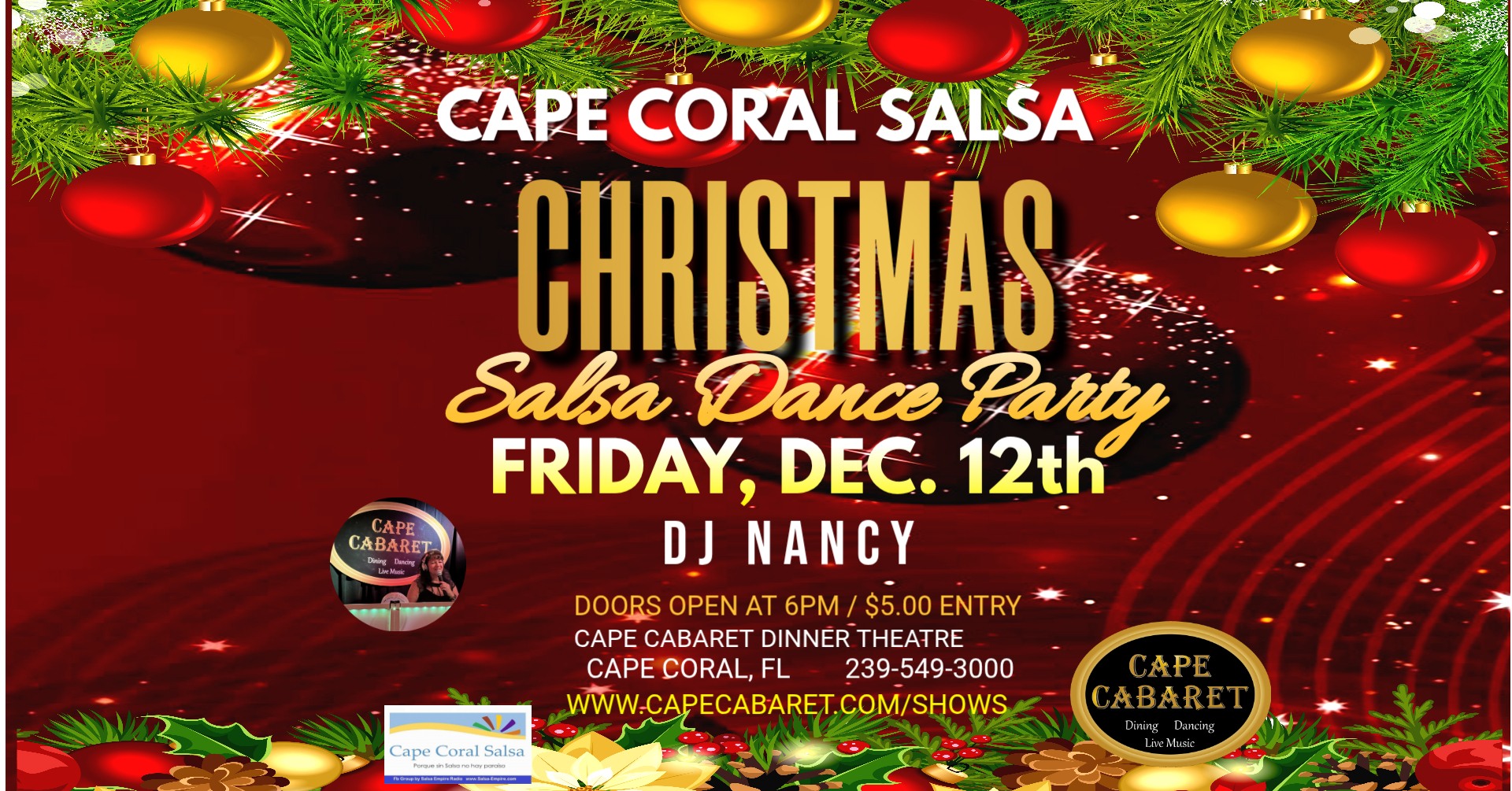 FRIDAY NIGHT SALSA DANCE PARTY w A Christmas Twist