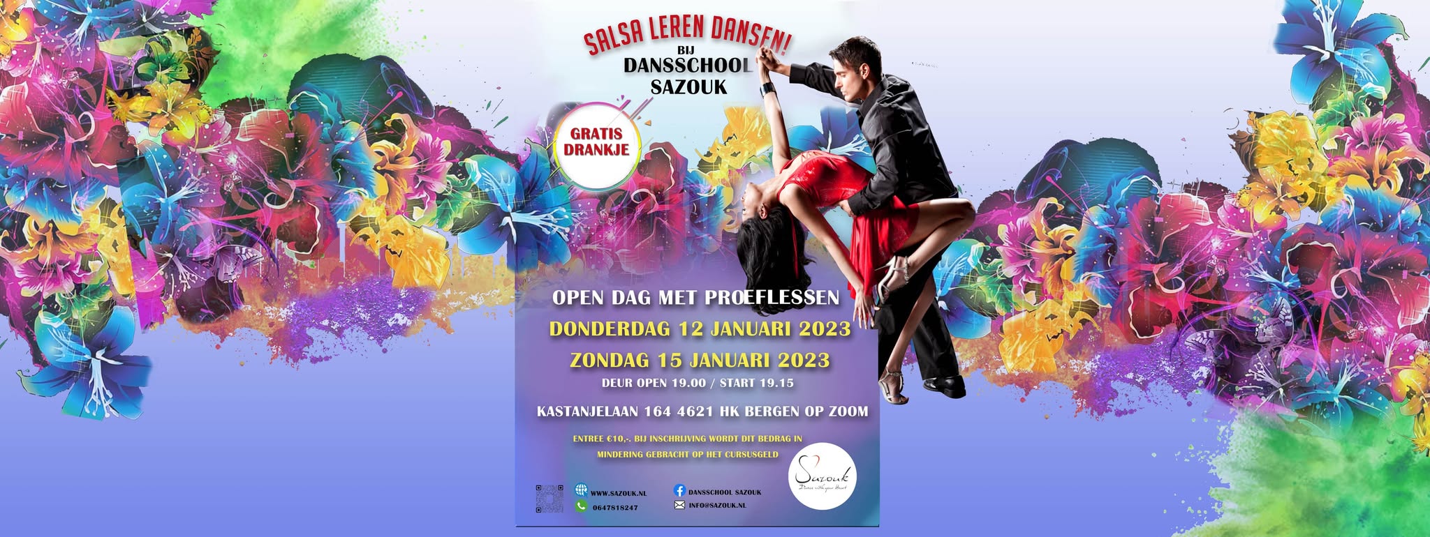 Opendag met proeflessen Salsa en Merenque bij Dansschool Sazouk in Bergen op Zoom