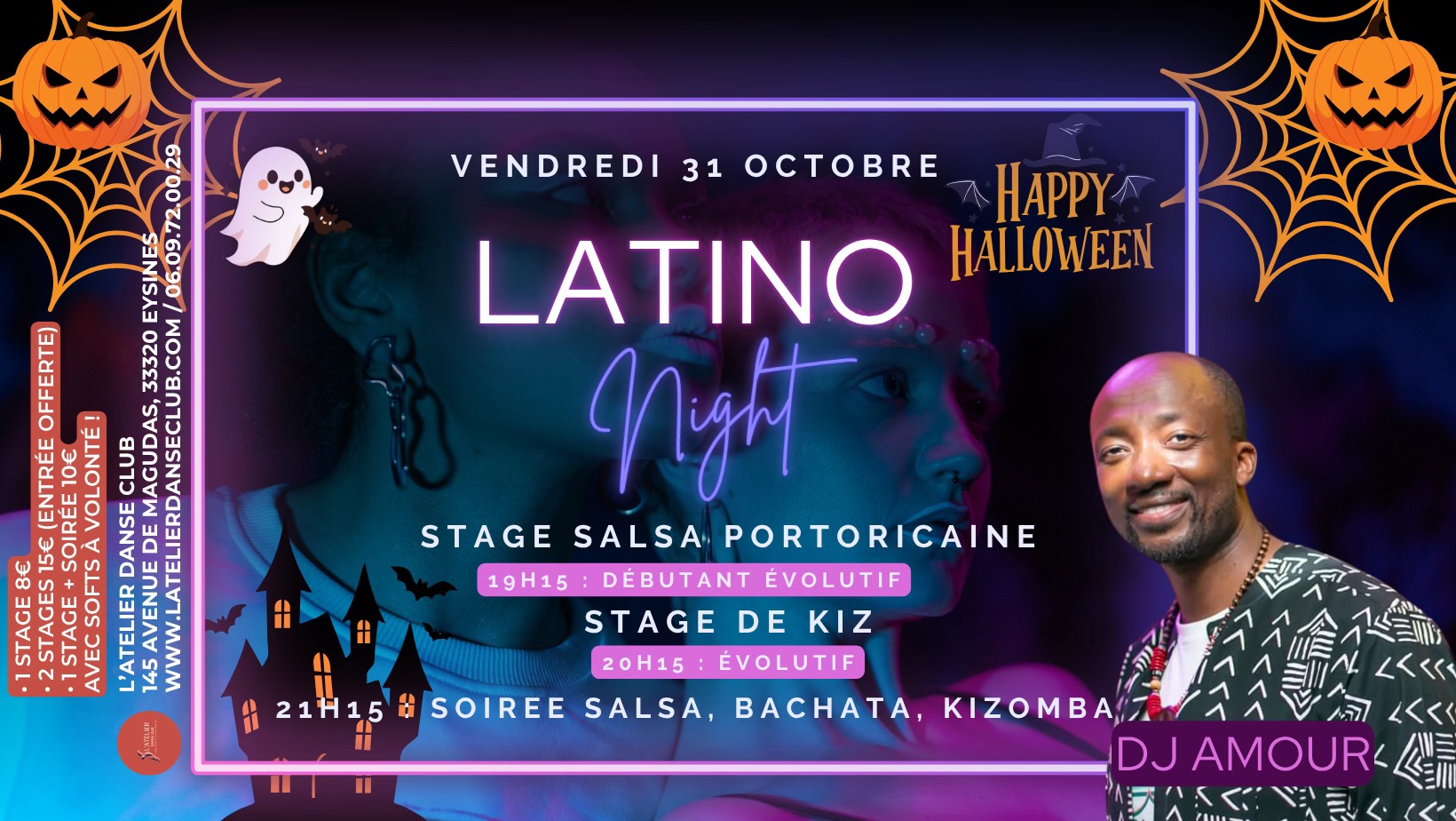 SOIRÉE HALLOWEEN • Stage de Salsa Portoricaine, Stage de Kiz & Soirée SBK