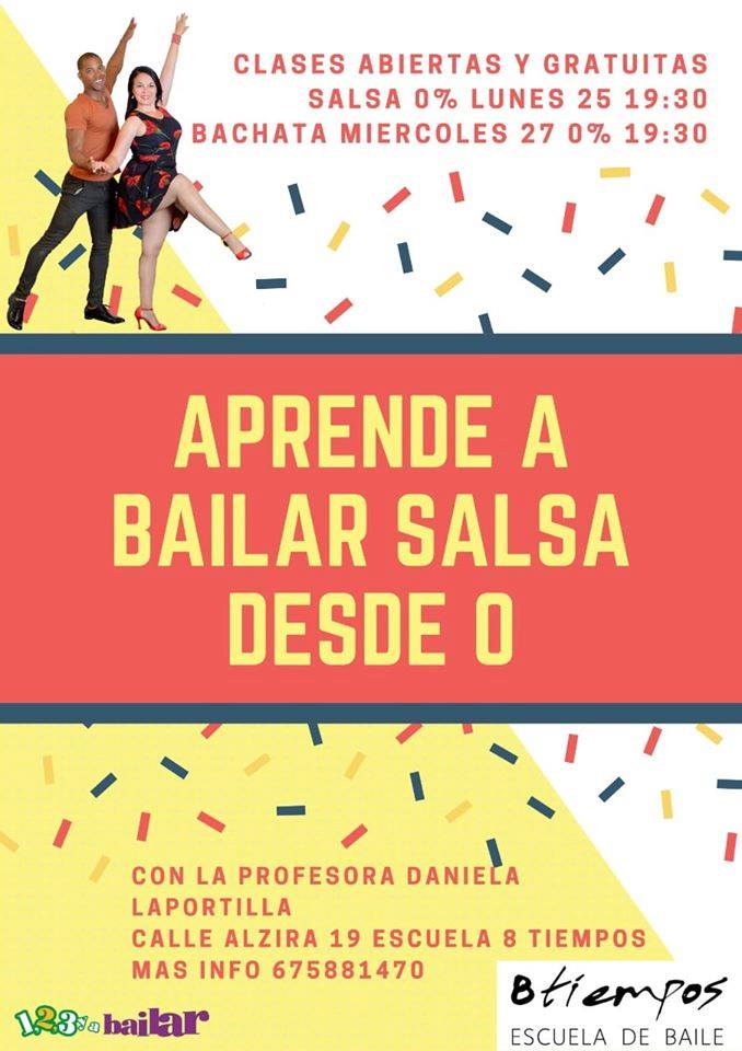 Aprende a bailar desde 0 % salsa y bachata en enero 2020