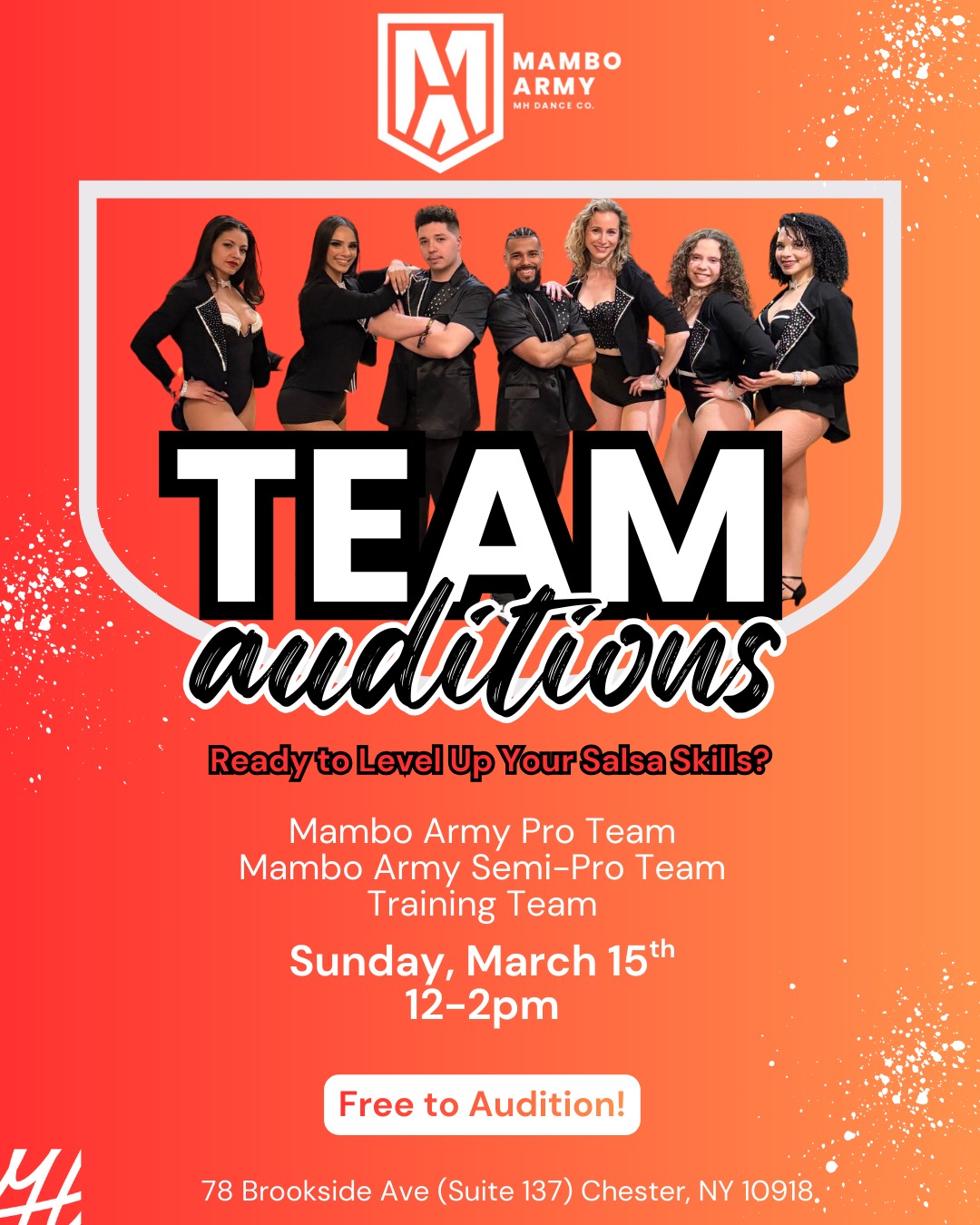 MH Dance Co - Salsa Team Auditions - ALL LEVELS!!!