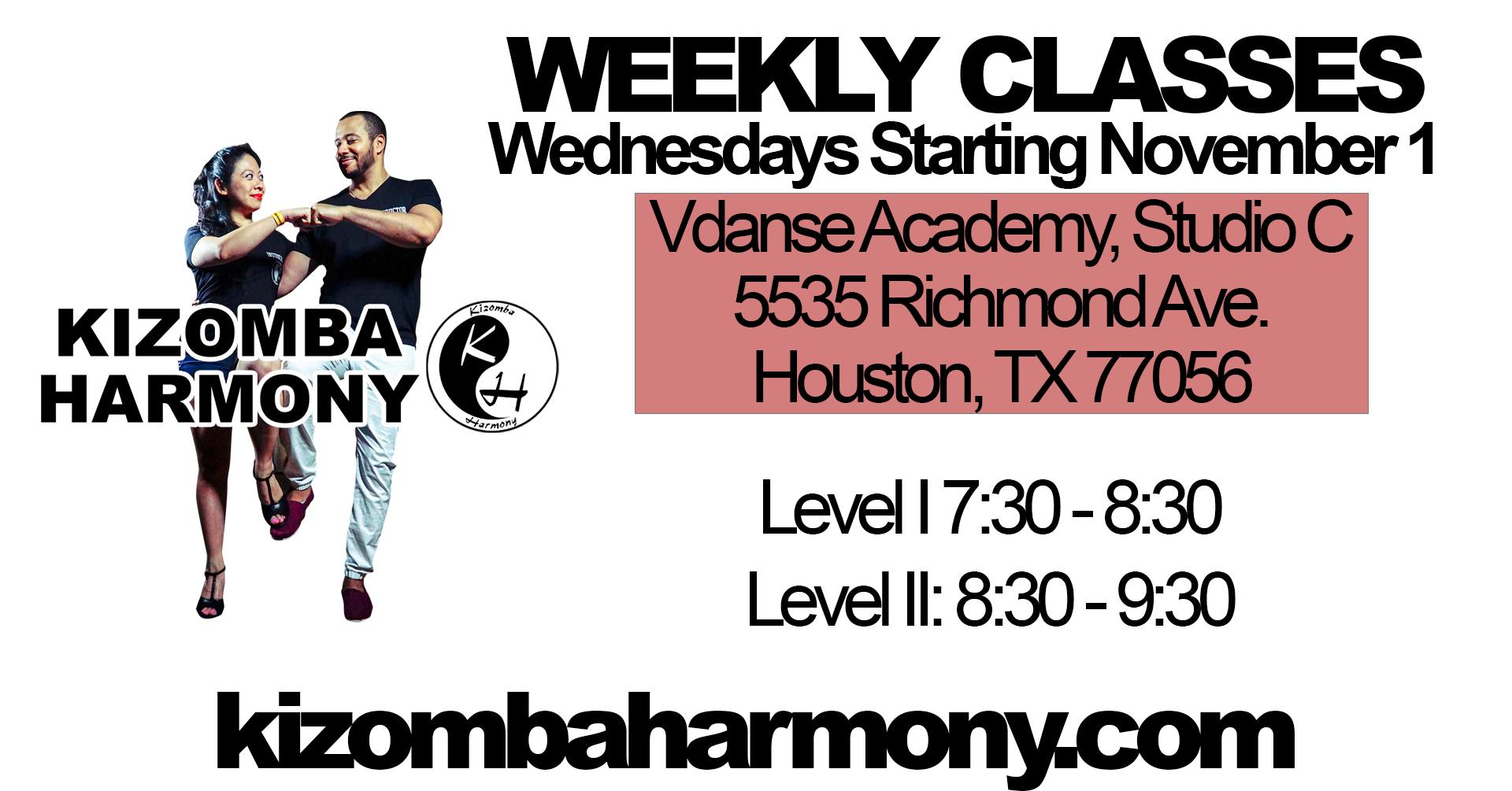 Kizomba Harmony Weekly Classes - September 2022 (8 Week Cycle)
