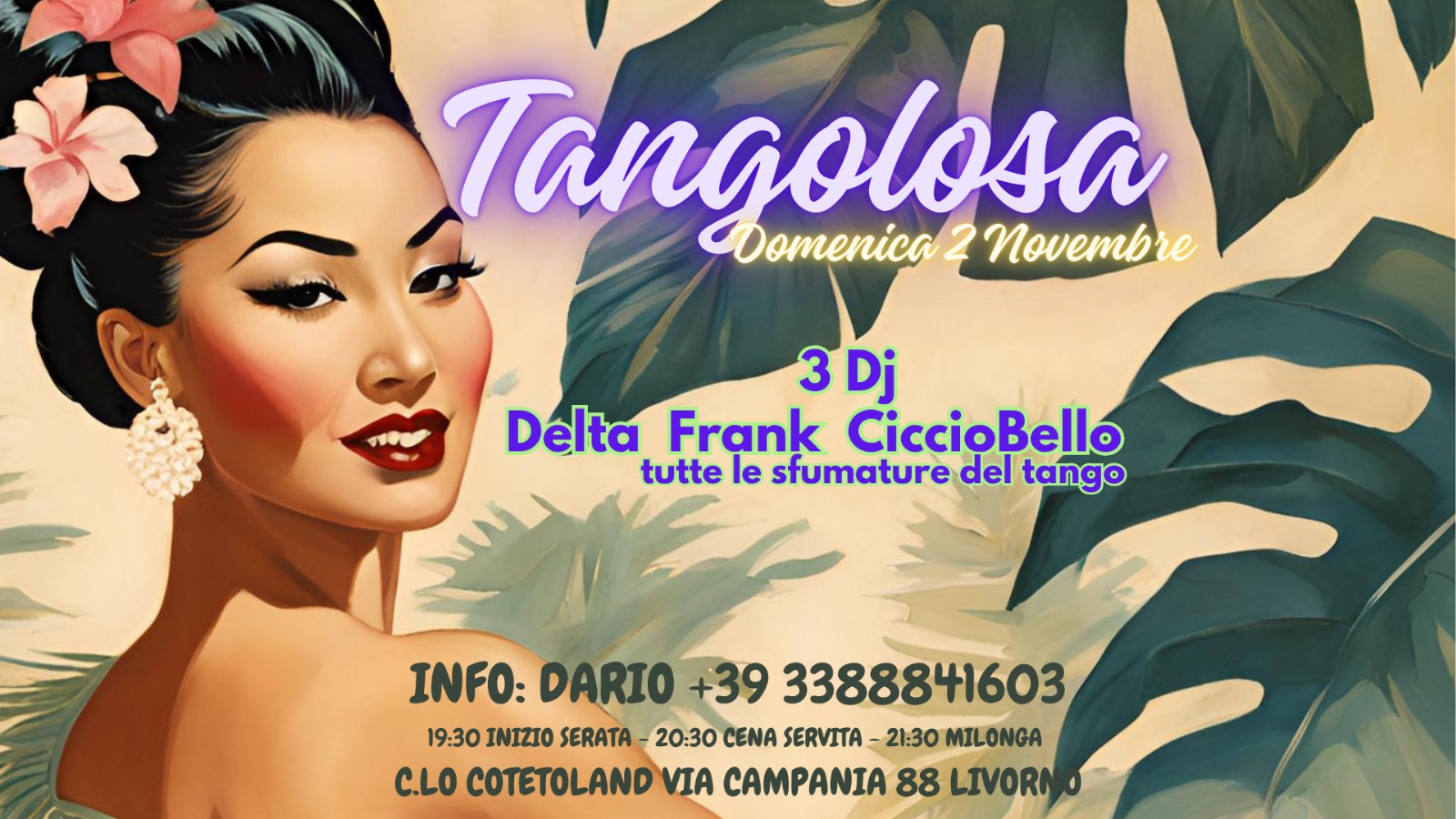 TANGOLOSA - milonga al Circolo Cotetoland Livorno. 3 DJ: DELTA, FRANK & CICCIObello