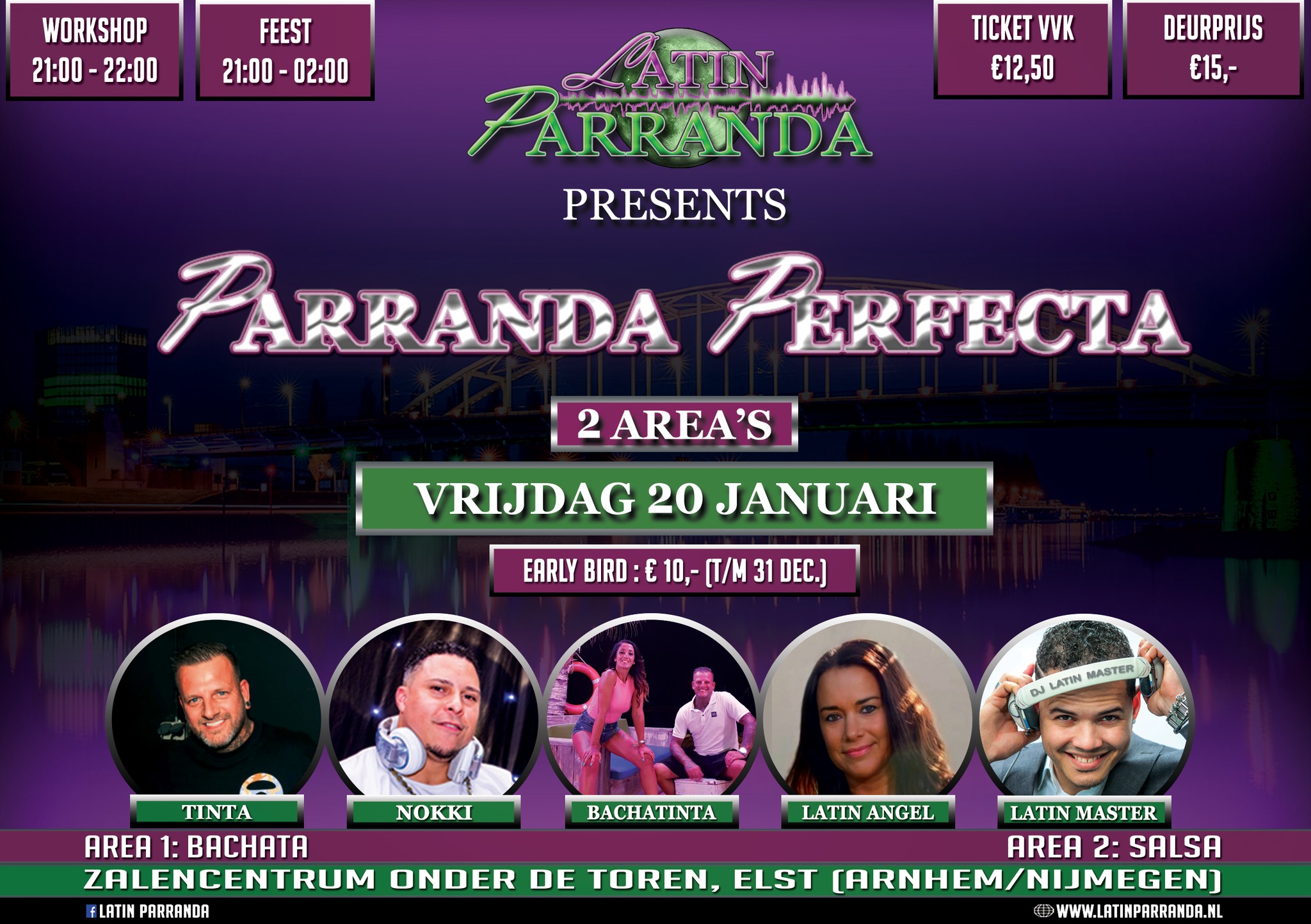 Parranda Perfecta! vrijdag 20 januari - 2 area's: Salsa & Bachata - Arnhem Nijmegen