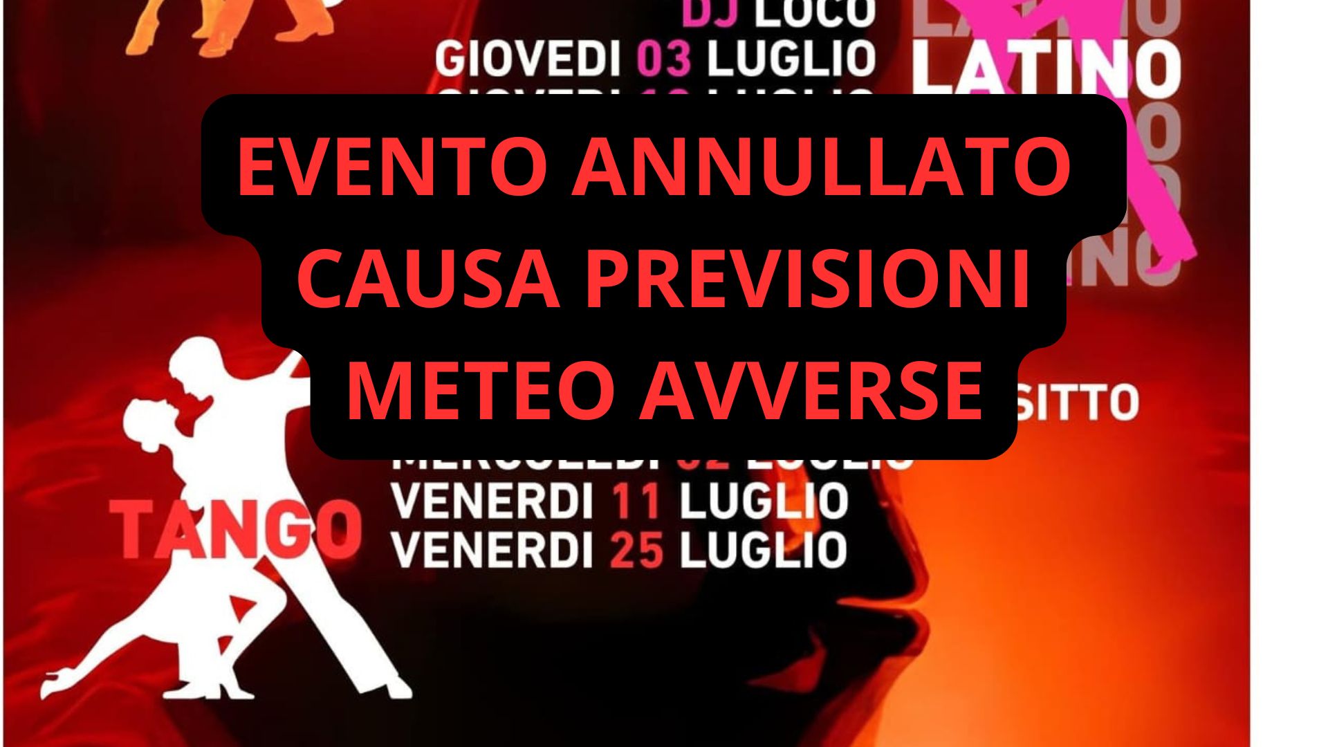 Tango in Arhena - Giardino Estivo - Evento ANNULLATO CAUSA PREVISIONI METEO AVVERSE