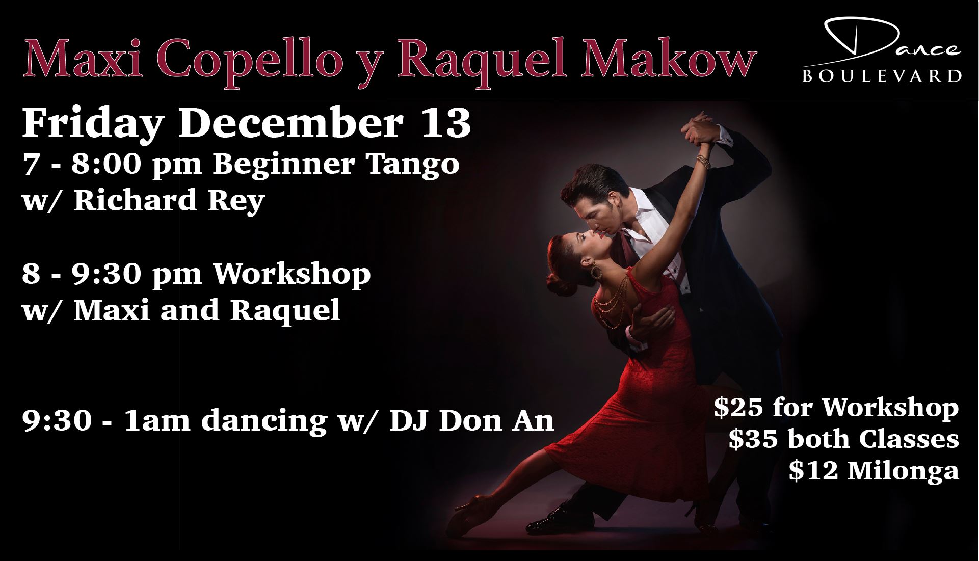 Argentine Tango Workshop and Milonga