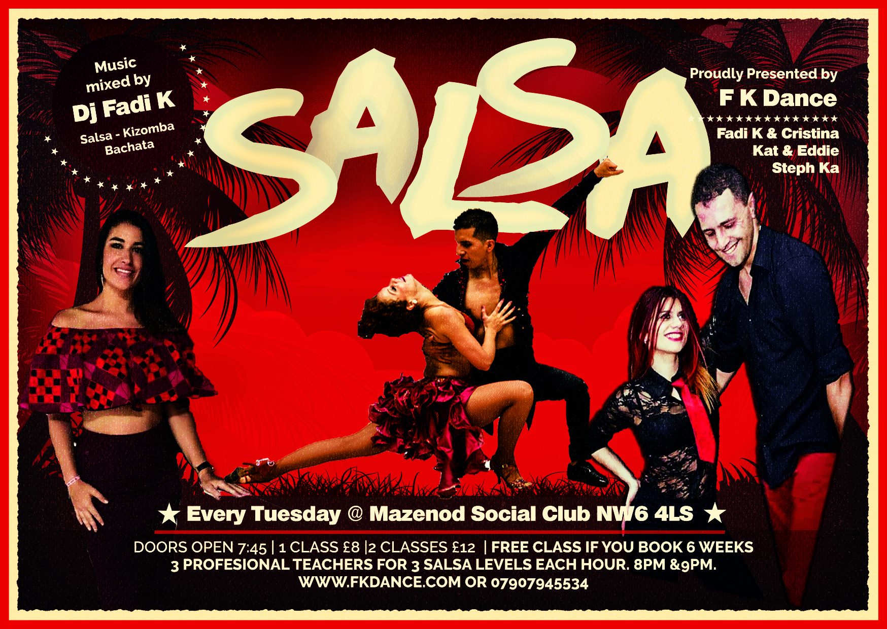 Salsa Classes & Free Social dancing Every Tuesday at MSC Kilburn