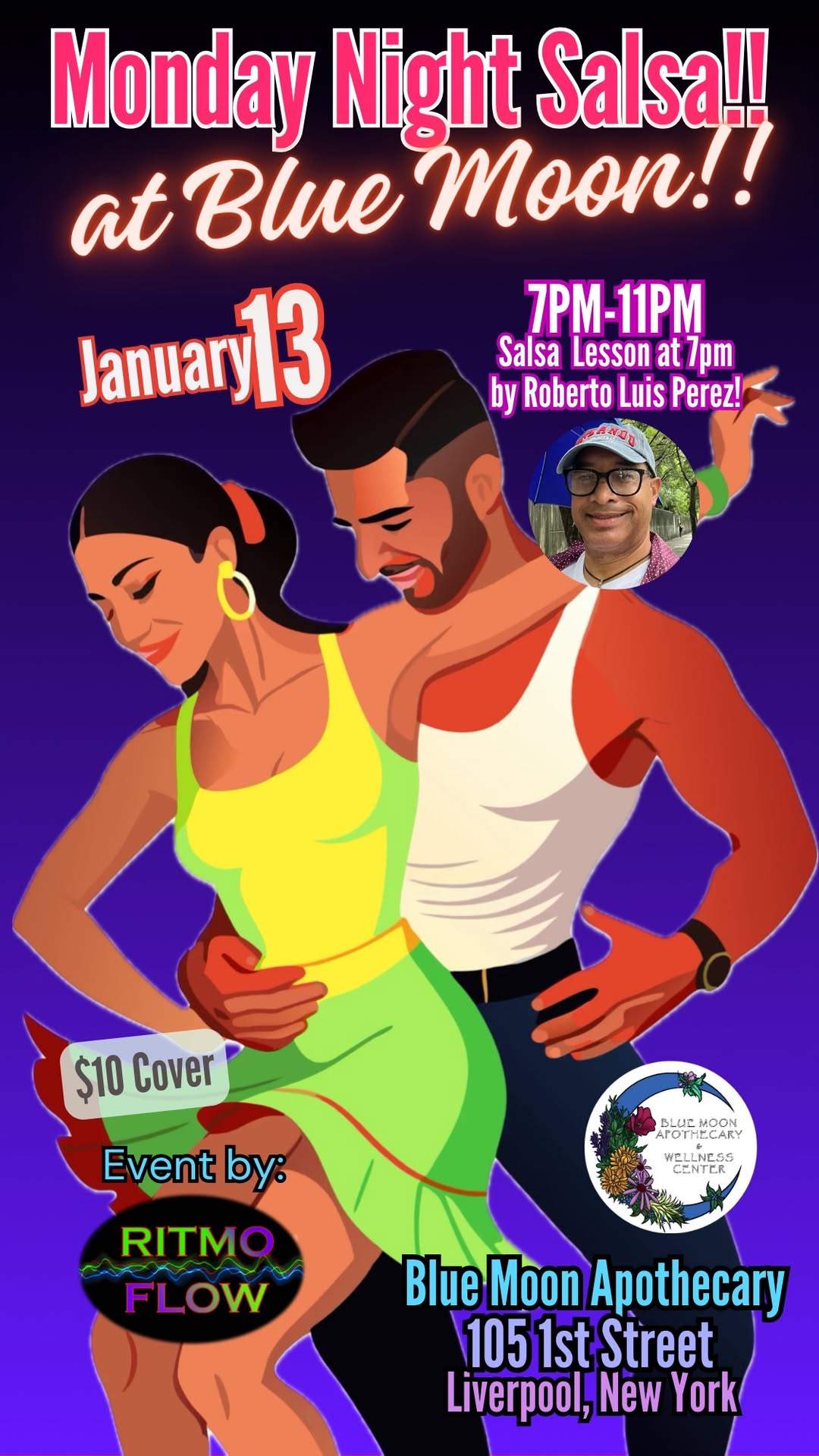 Monday Night Salsa at Blue Moon!!