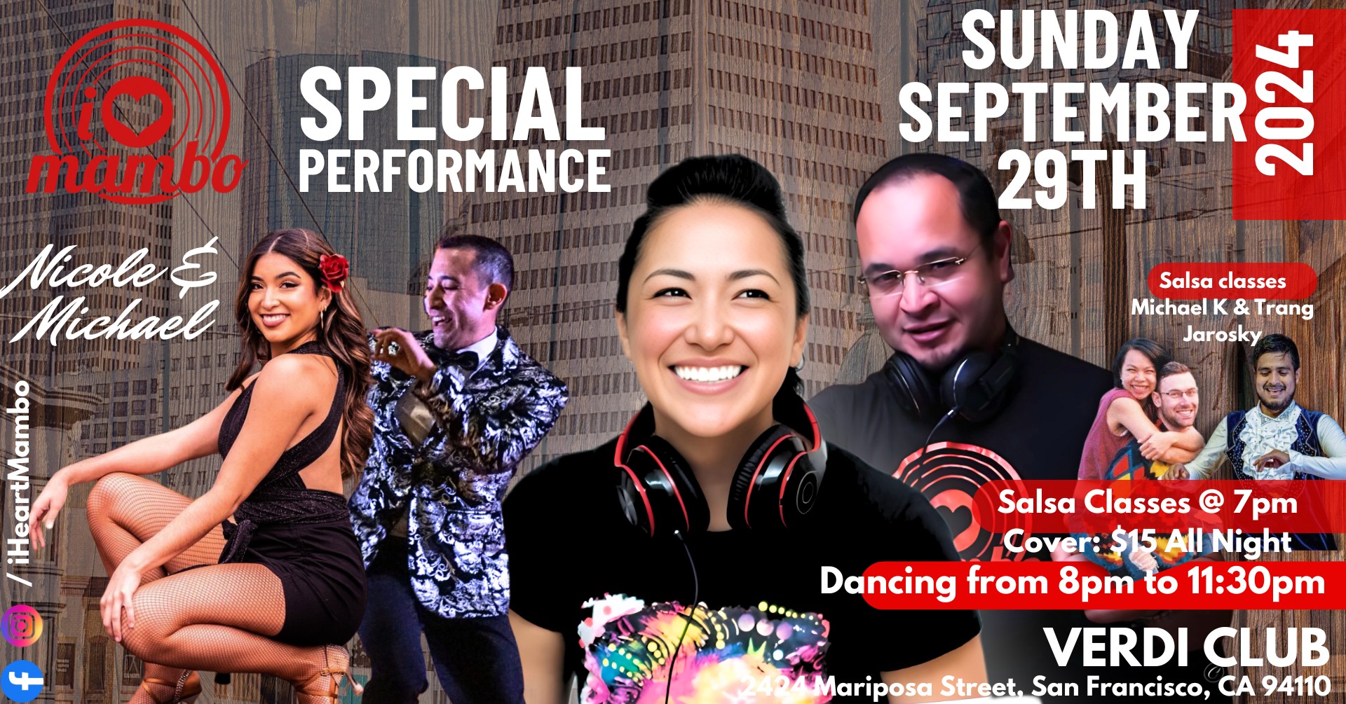 iHeartMambo - Sept 29th Ed. with DJ Jay Lee & DJ Willie, FREE Beginner and INT Salsa Classes at 7pm